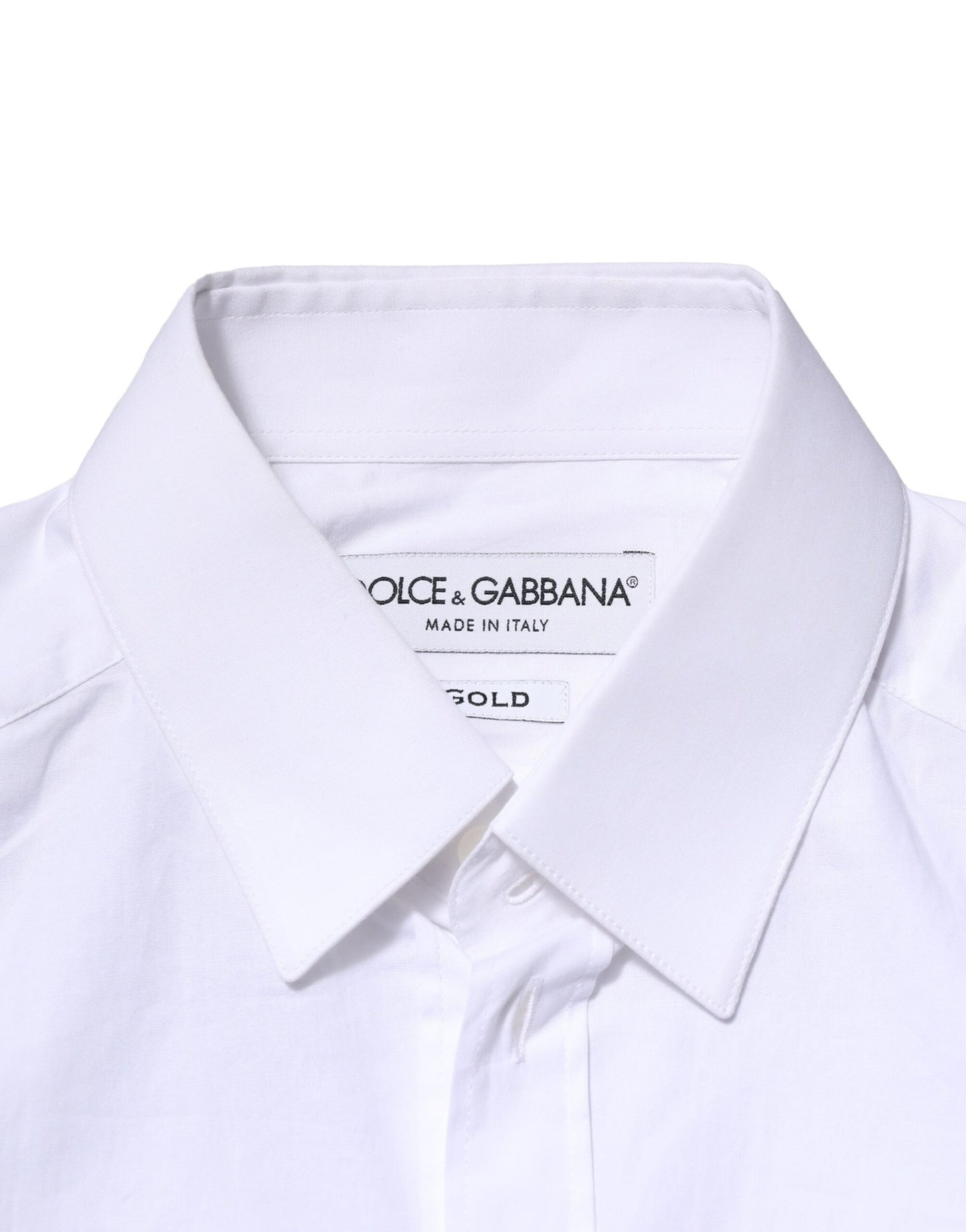 Dolce & Gabbana Weißes Baumwollhemd GOLD mit langen Ärmeln