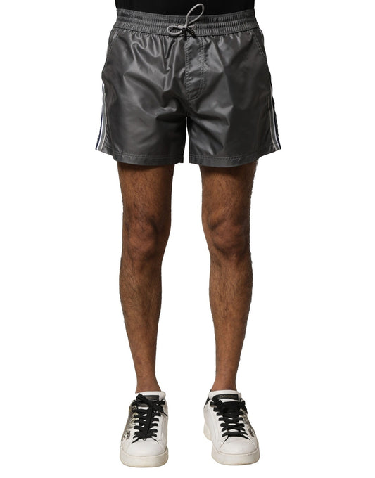 Dolce & Gabbana Graue lässige Bermudashorts aus Polyester mit mittlerer Taille