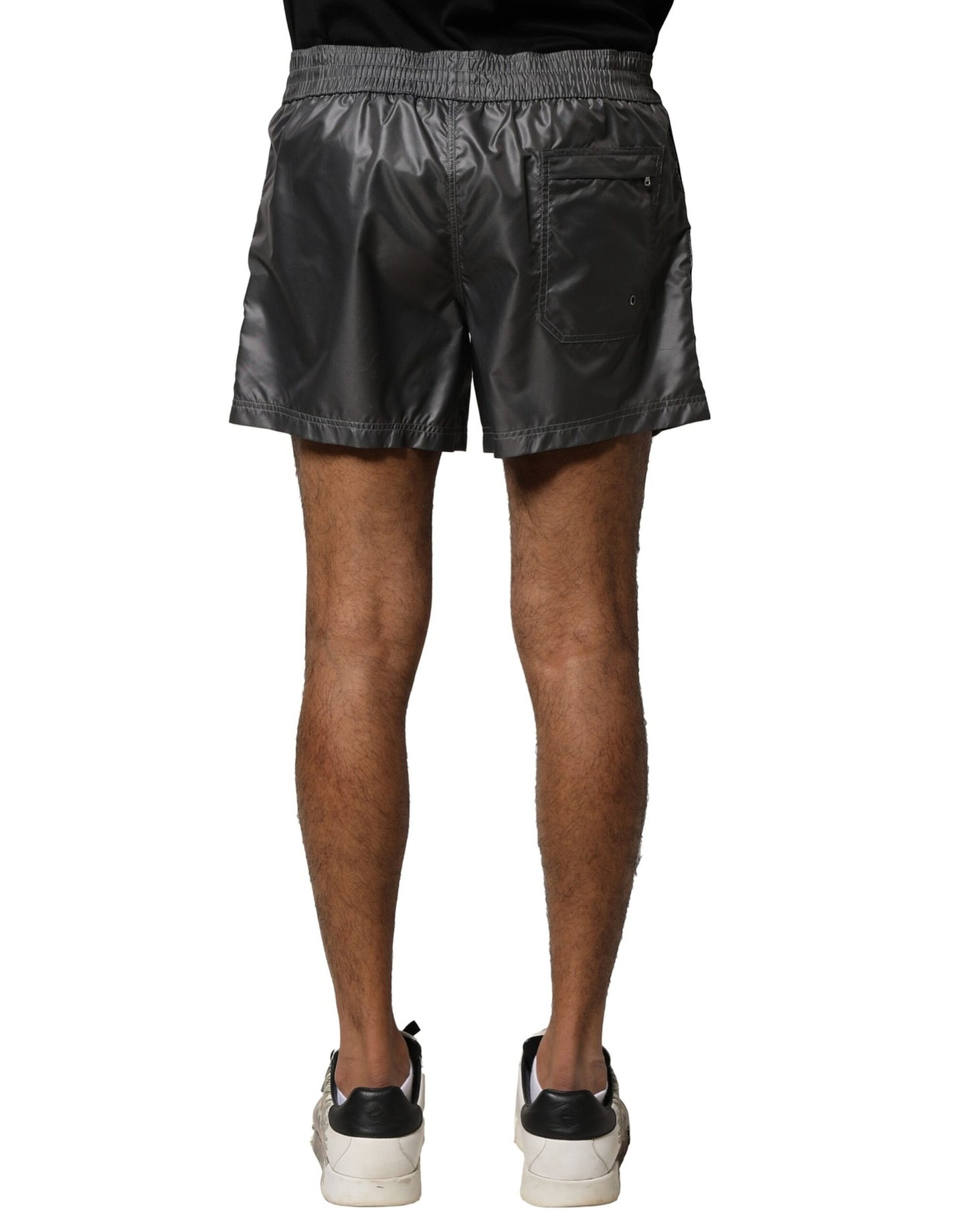 Dolce & Gabbana Graue lässige Bermudashorts aus Polyester mit mittlerer Taille