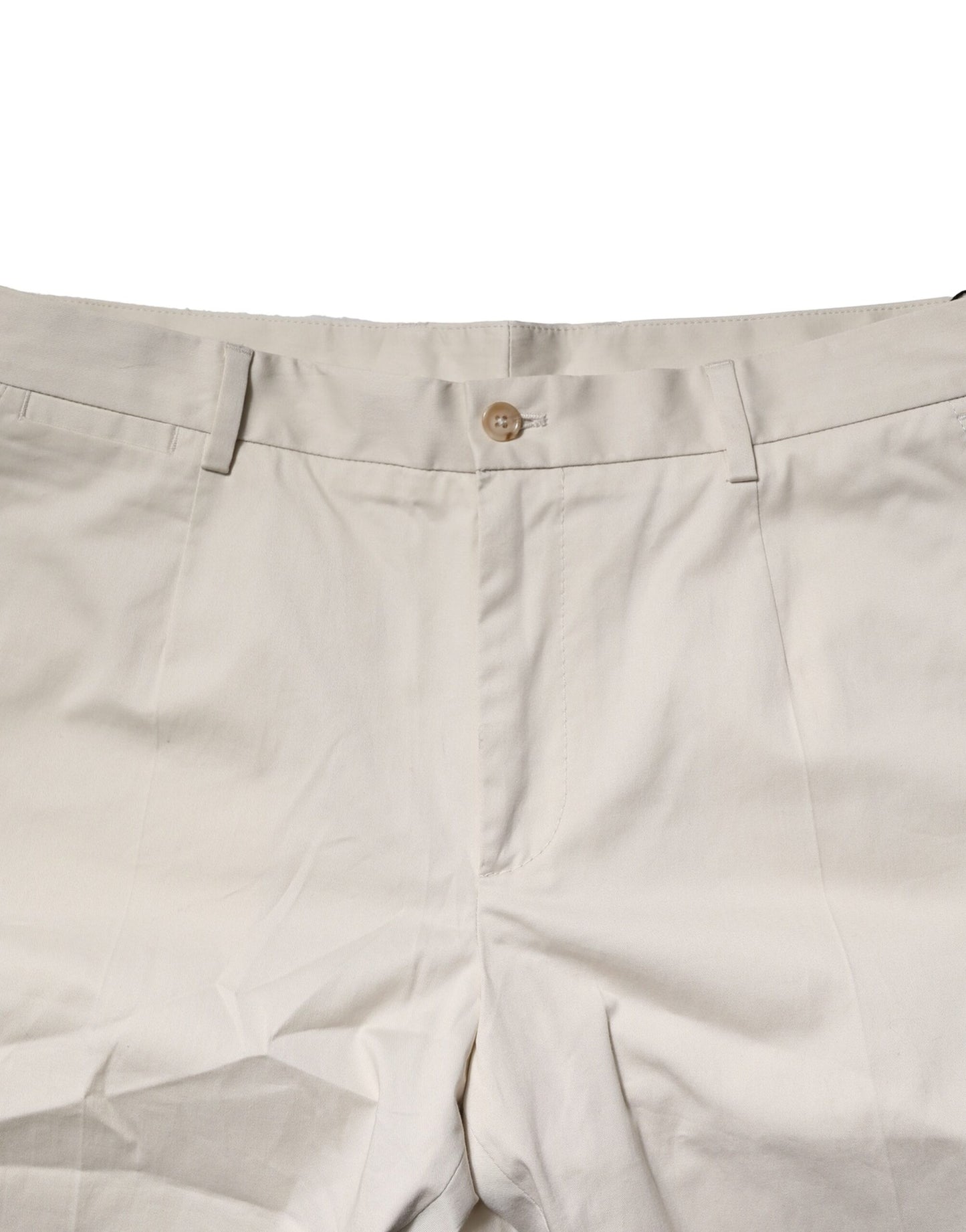 Dolce & Gabbana Beigefarbene Bermuda-Shorts aus Baumwolle mit mittlerer Taille