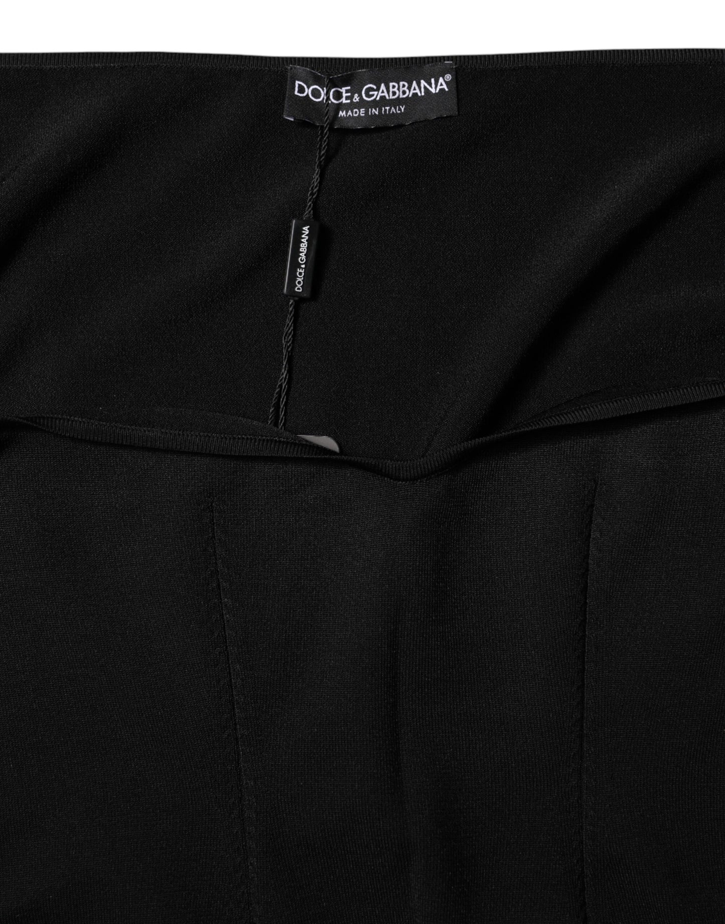 Dolce & Gabbana Schwarzer Viskose-Langarm-Pullover Bluse Top