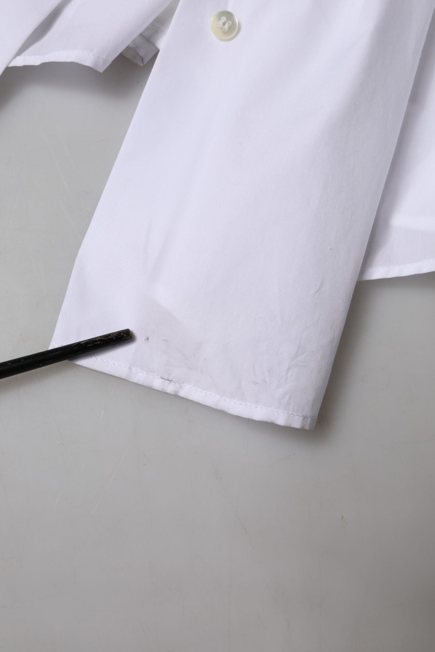 Dolce & Gabbana Weißes Baumwollkragen-Top mit kurzen Ärmeln