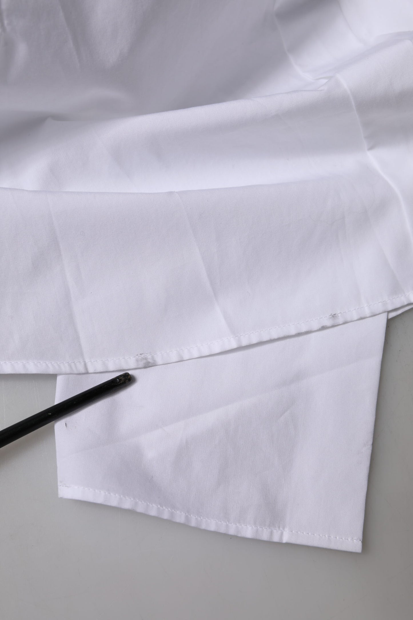 Dolce & Gabbana Weißes Baumwollkragen-Top mit kurzen Ärmeln