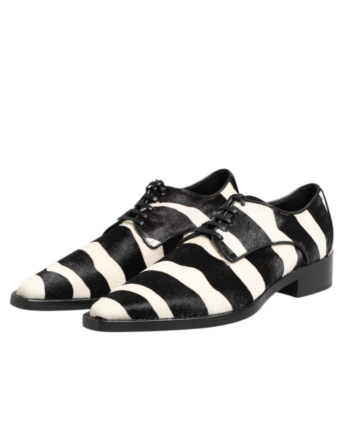 Dolce & Gabbana Schwarz Weiß Zebra Pony Fell Kleid Schuhe