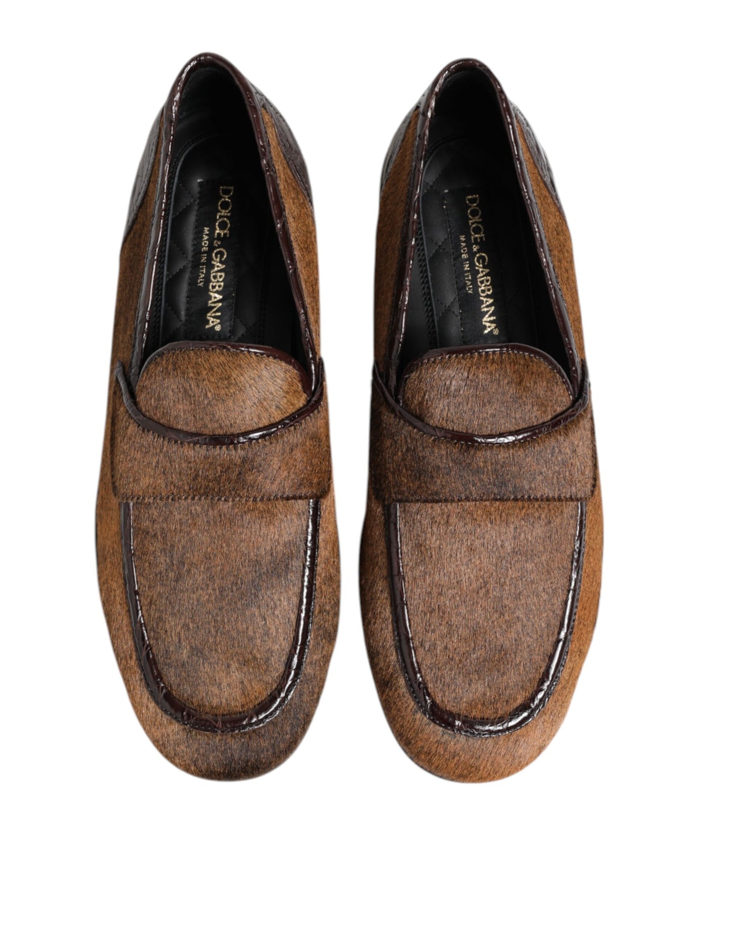 Dolce & Gabbana Braun Loafers Leder Slip On Männer Kleid Schuhe