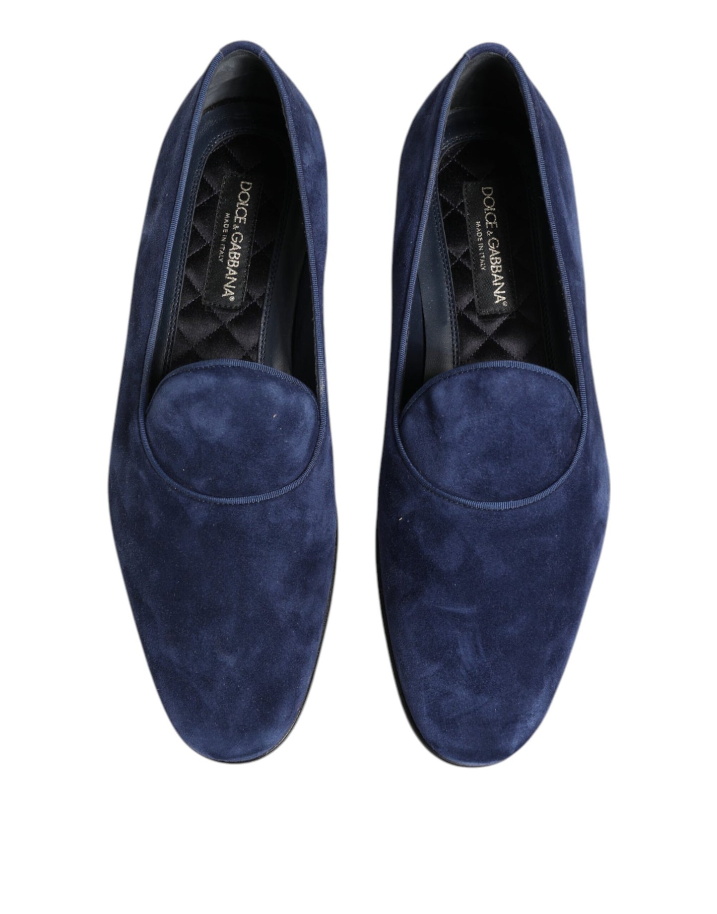 Dolce & Gabbana Blauer Samt DG Logo Loafers Formelle Schuhe