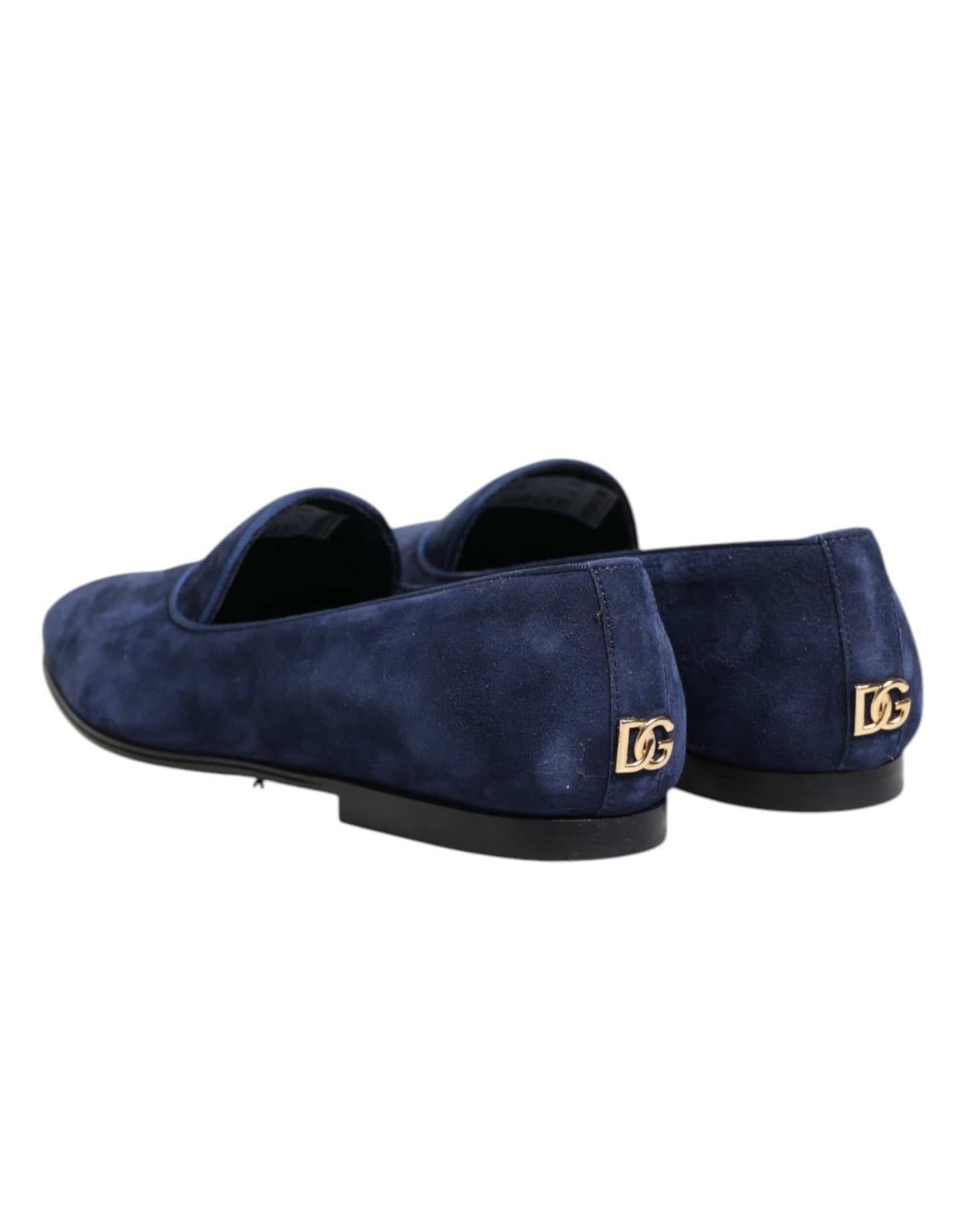 Dolce & Gabbana Blauer Samt DG Logo Loafers Formelle Schuhe
