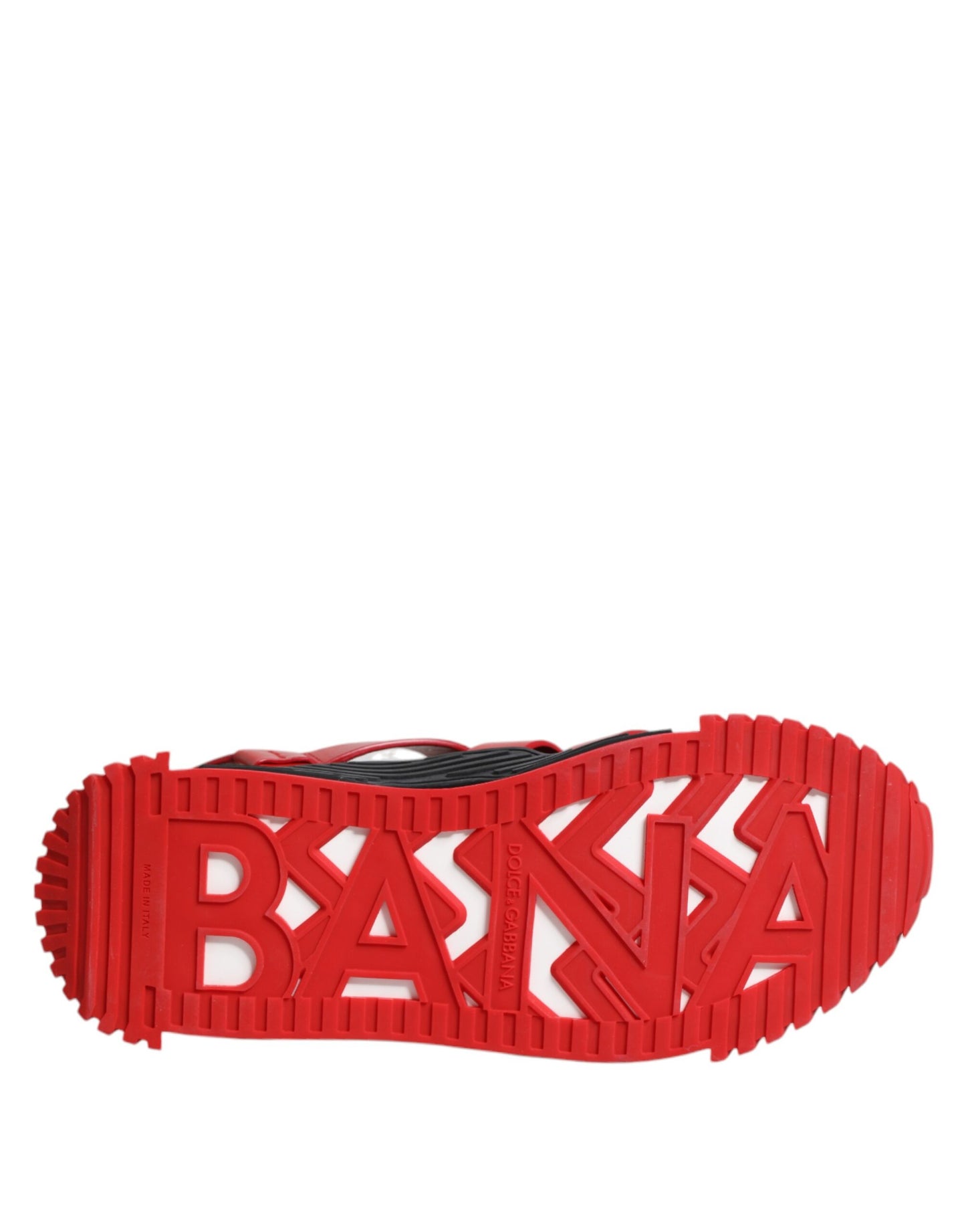 Dolce & Gabbana Rot Schwarz Leder Riemchensandalen Schuhe