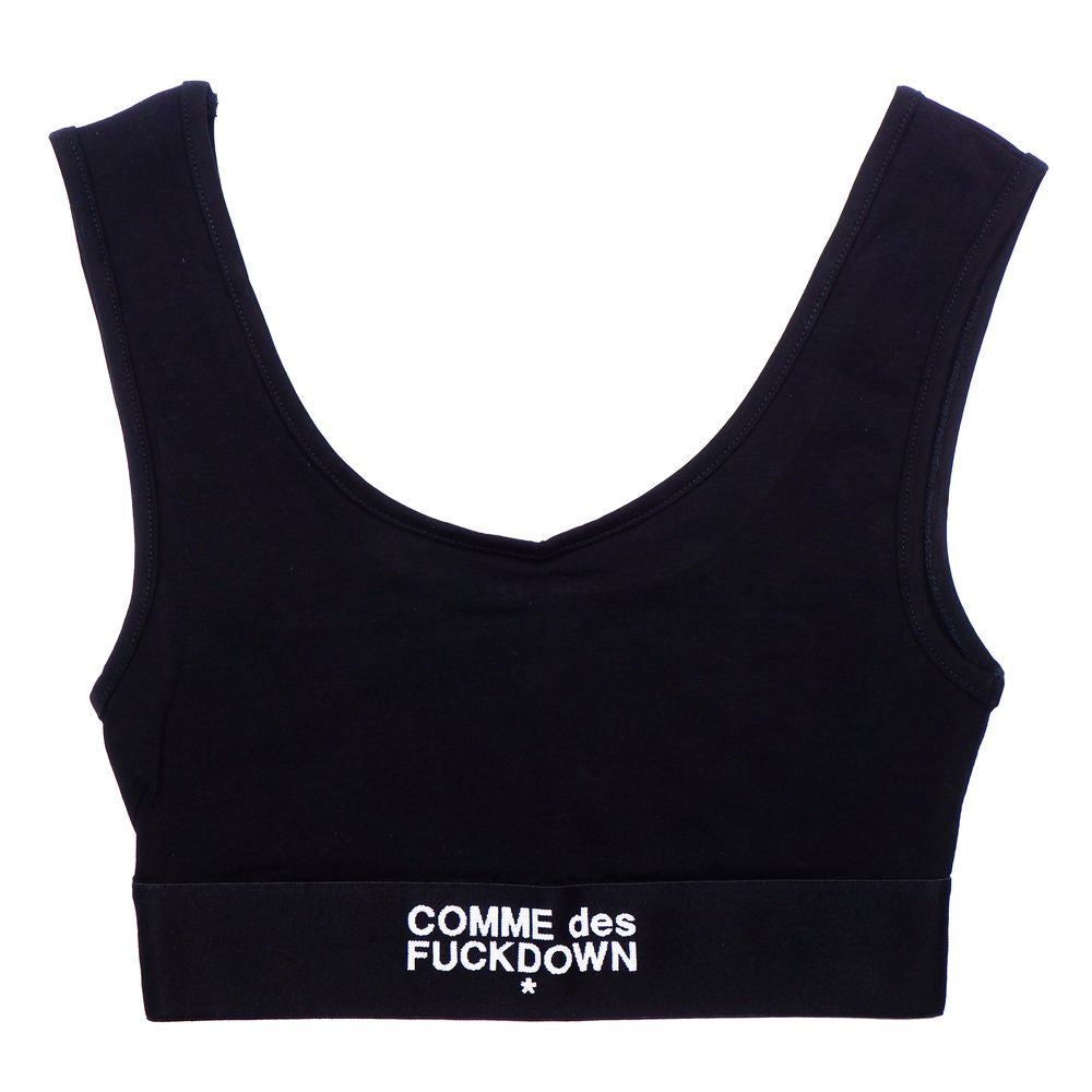 Comme Des Fuckdown Schwarzes Baumwoll-Top für Frauen