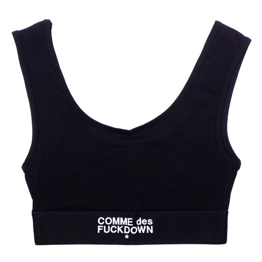 Comme Des Fuckdown Schwarzes Baumwoll-Top für Frauen