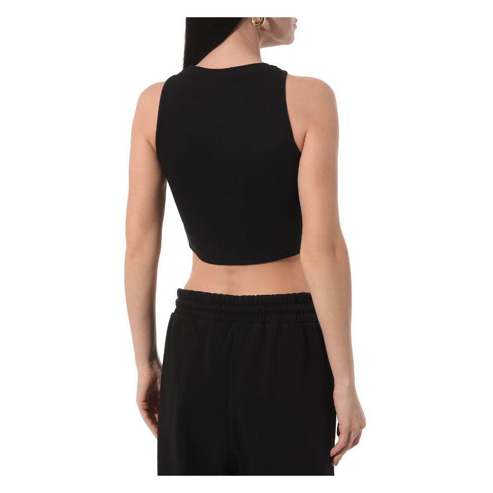 Comme Des Fuckdown Schwarzes Baumwoll-Cropped-Top für Frauen