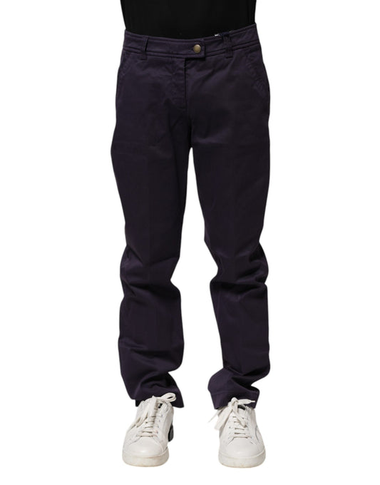 Incotex Dunkellila Mittlere Taille Casual Straight Pants
