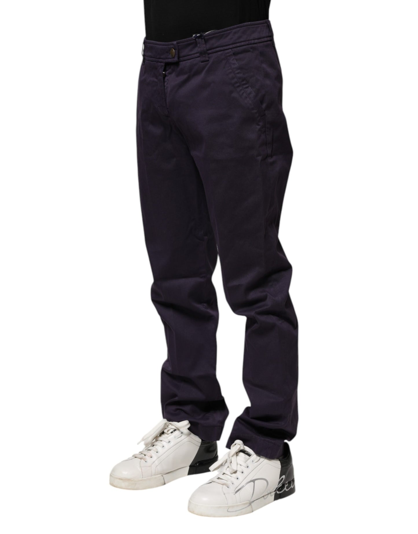 Incotex Dunkellila Mittlere Taille Casual Straight Pants