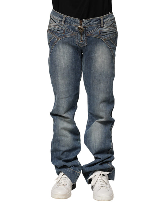 Just Cavalli Blau gewaschene Straight Fit Herren Denim Jeans