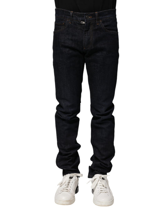 Dolce & Gabbana Schwarz Baumwolle Skinny Denim Männer Jeans