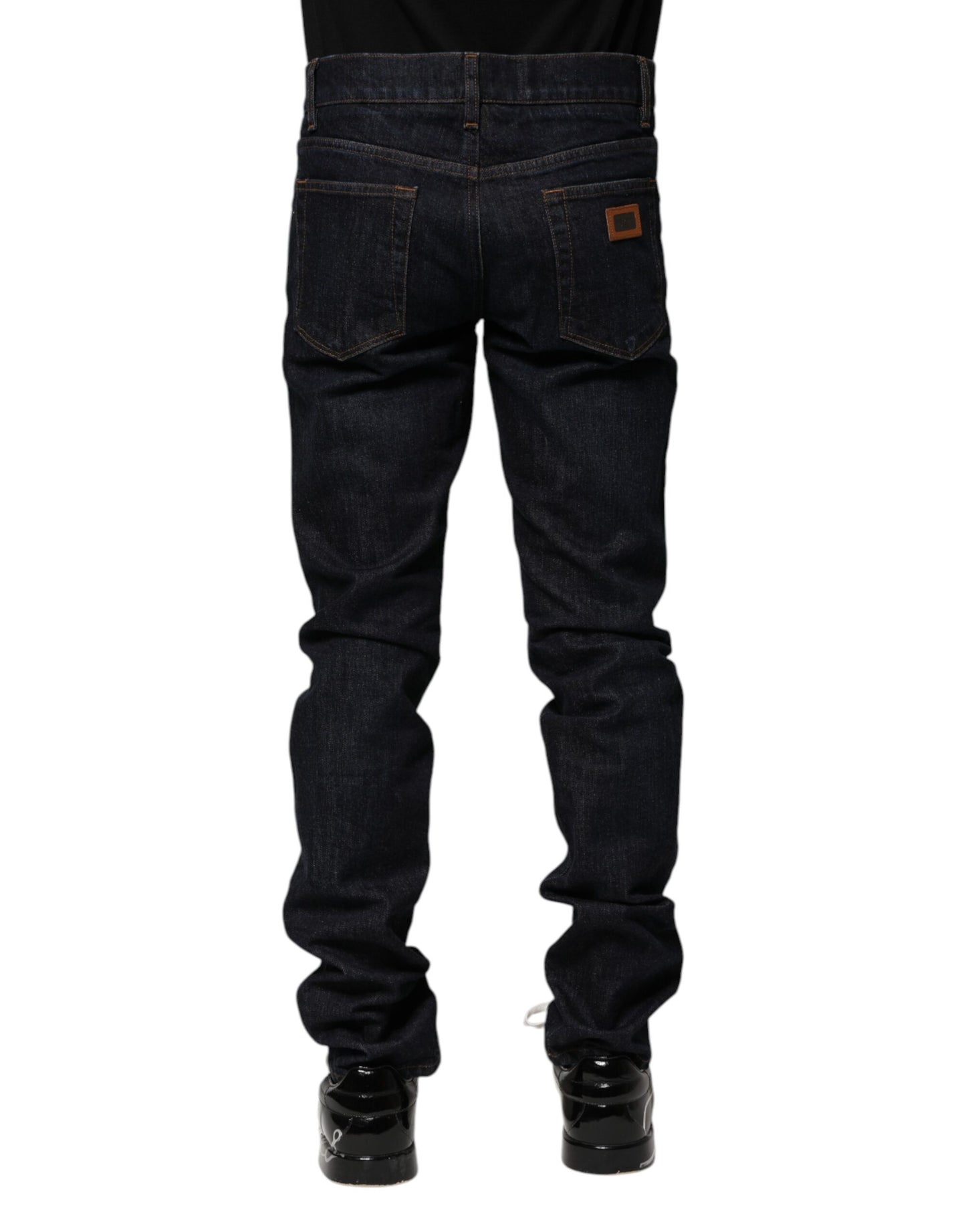 Dolce & Gabbana Schwarz Baumwolle Skinny Denim Männer Jeans