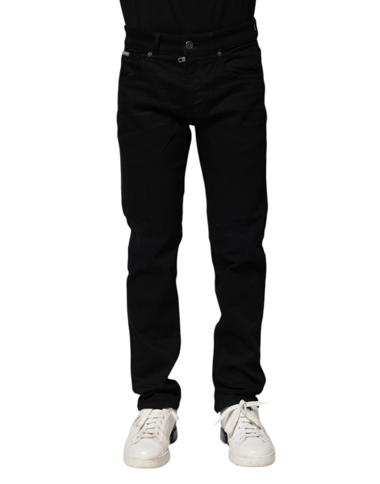 Dolce & Gabbana Schwarze Skinny-Denim-Jeans aus Baumwolle