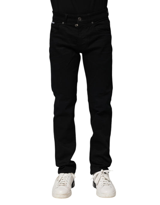 Dolce & Gabbana Schwarze Skinny-Denim-Jeans aus Baumwolle