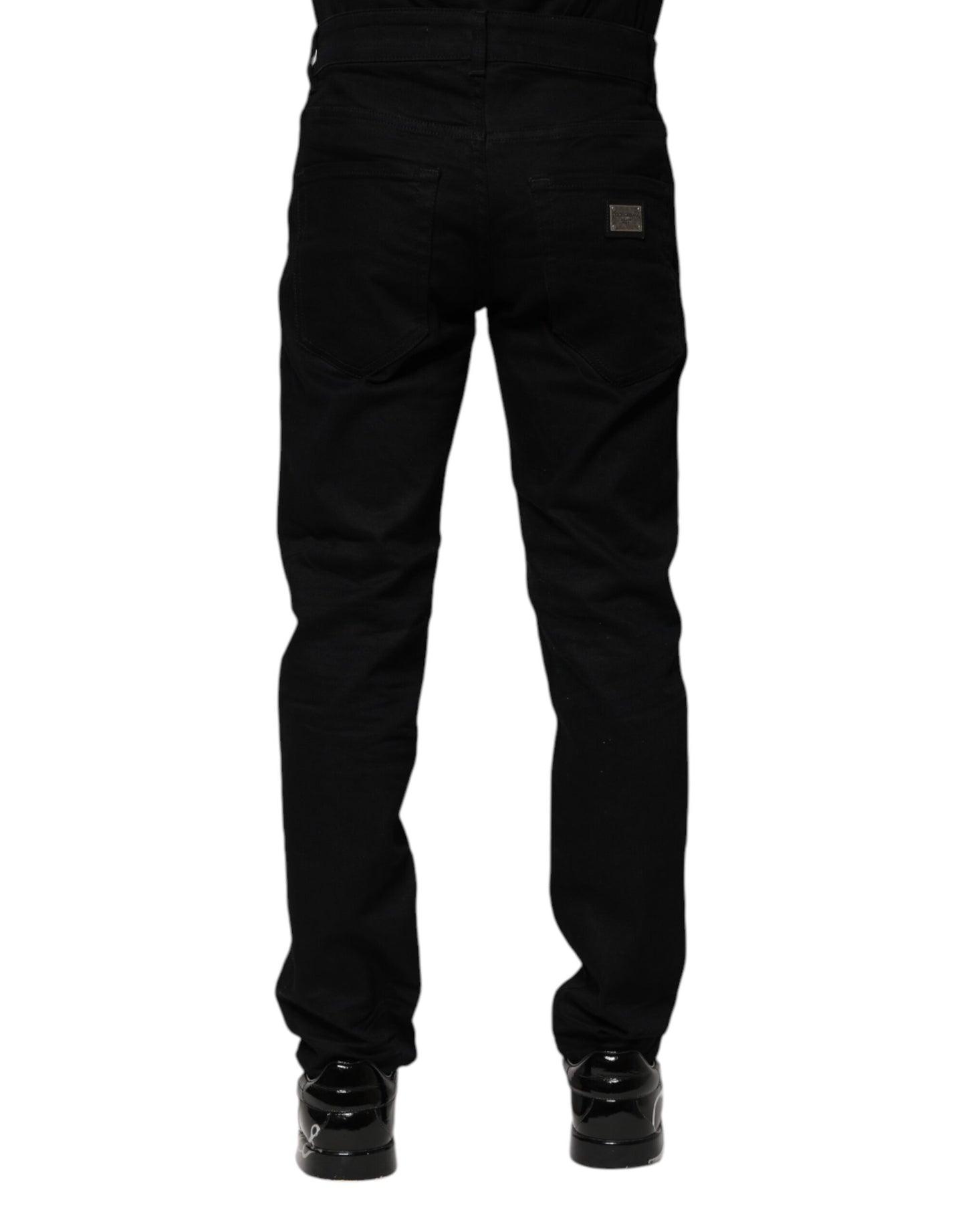 Dolce & Gabbana Schwarze Skinny-Denim-Jeans aus Baumwolle