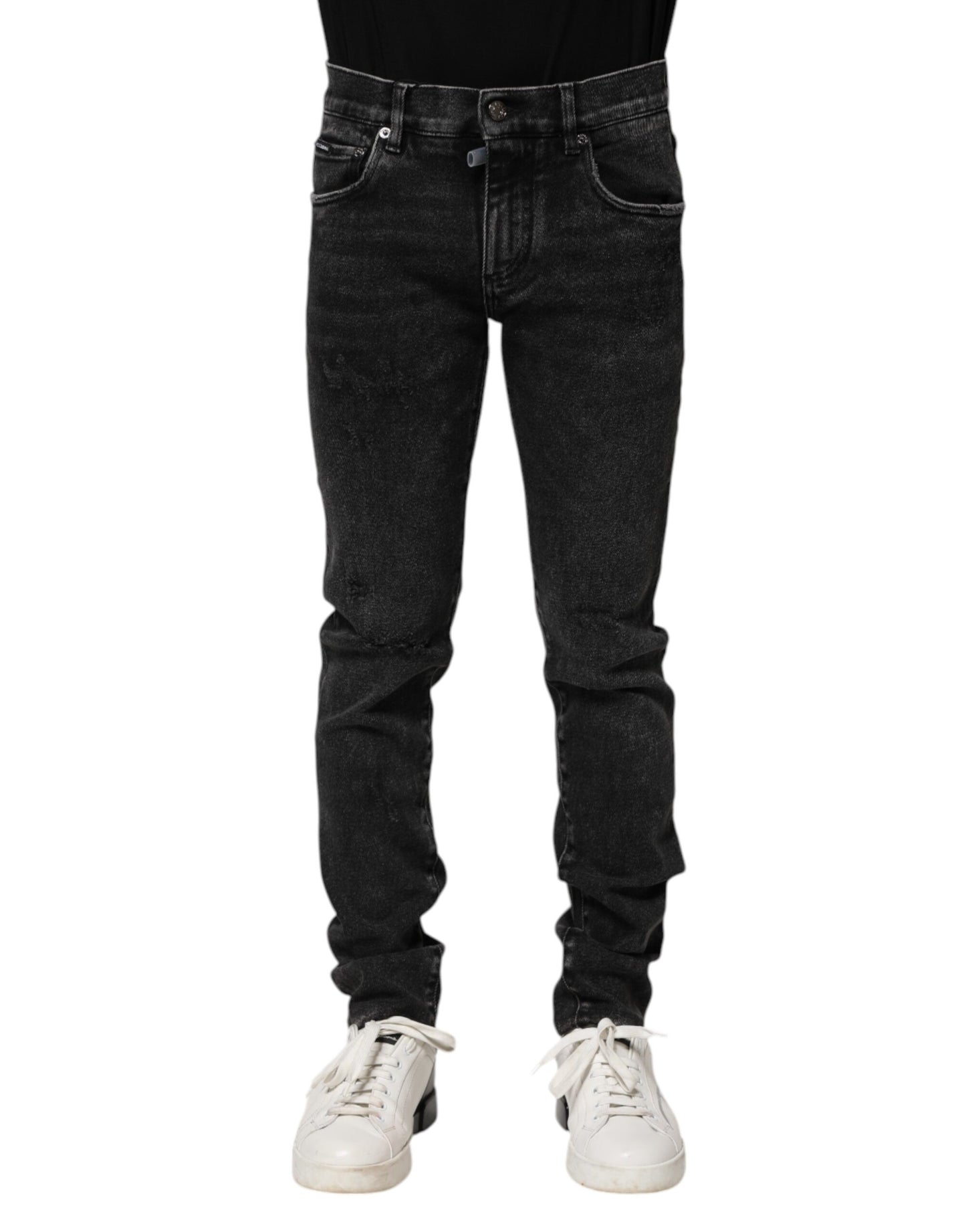 Dolce & Gabbana Schwarz Baumwolle Skinny Männer Denim Jeans