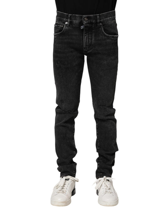 Dolce & Gabbana Schwarz Baumwolle Skinny Männer Denim Jeans