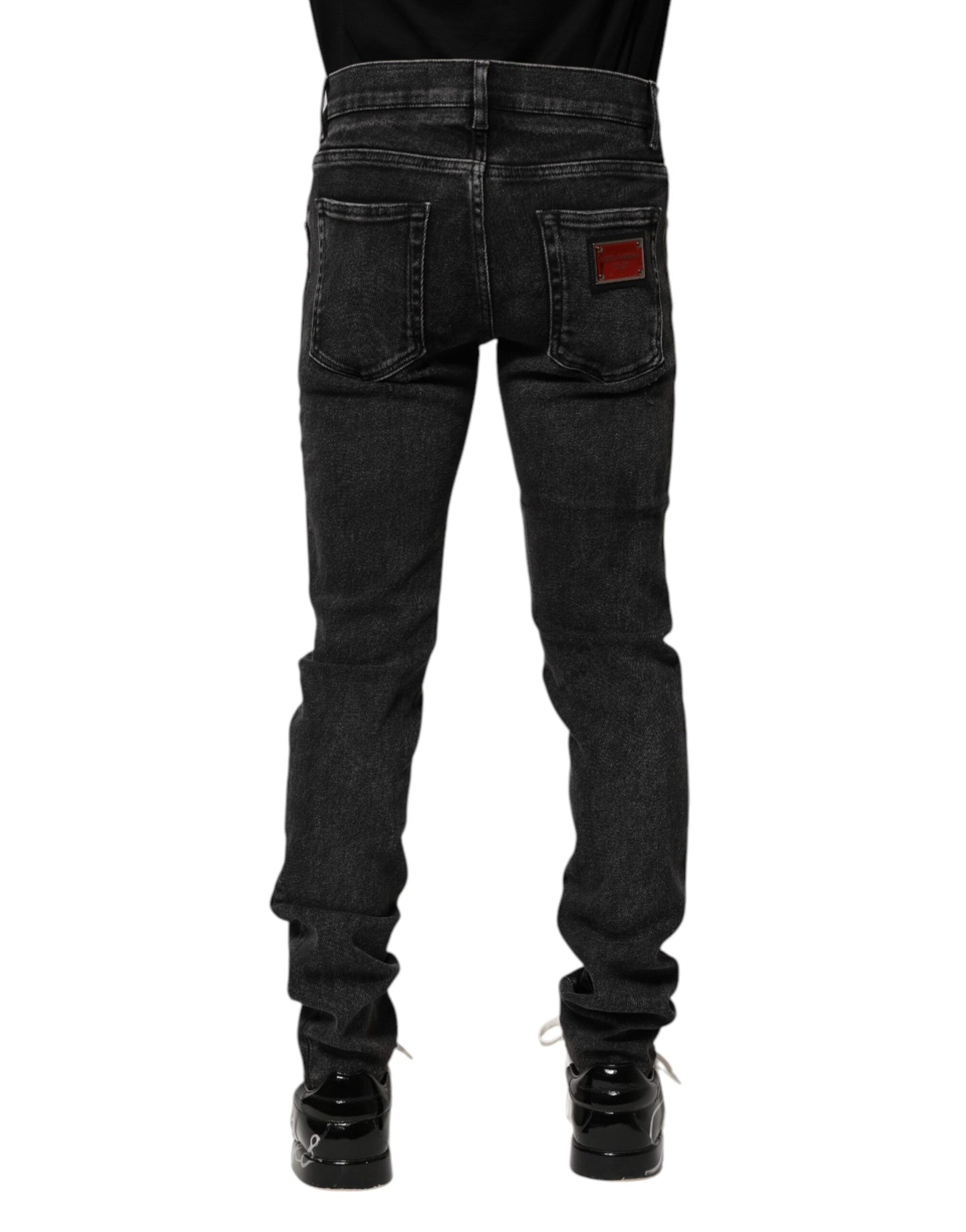 Dolce & Gabbana Schwarz Baumwolle Skinny Männer Denim Jeans
