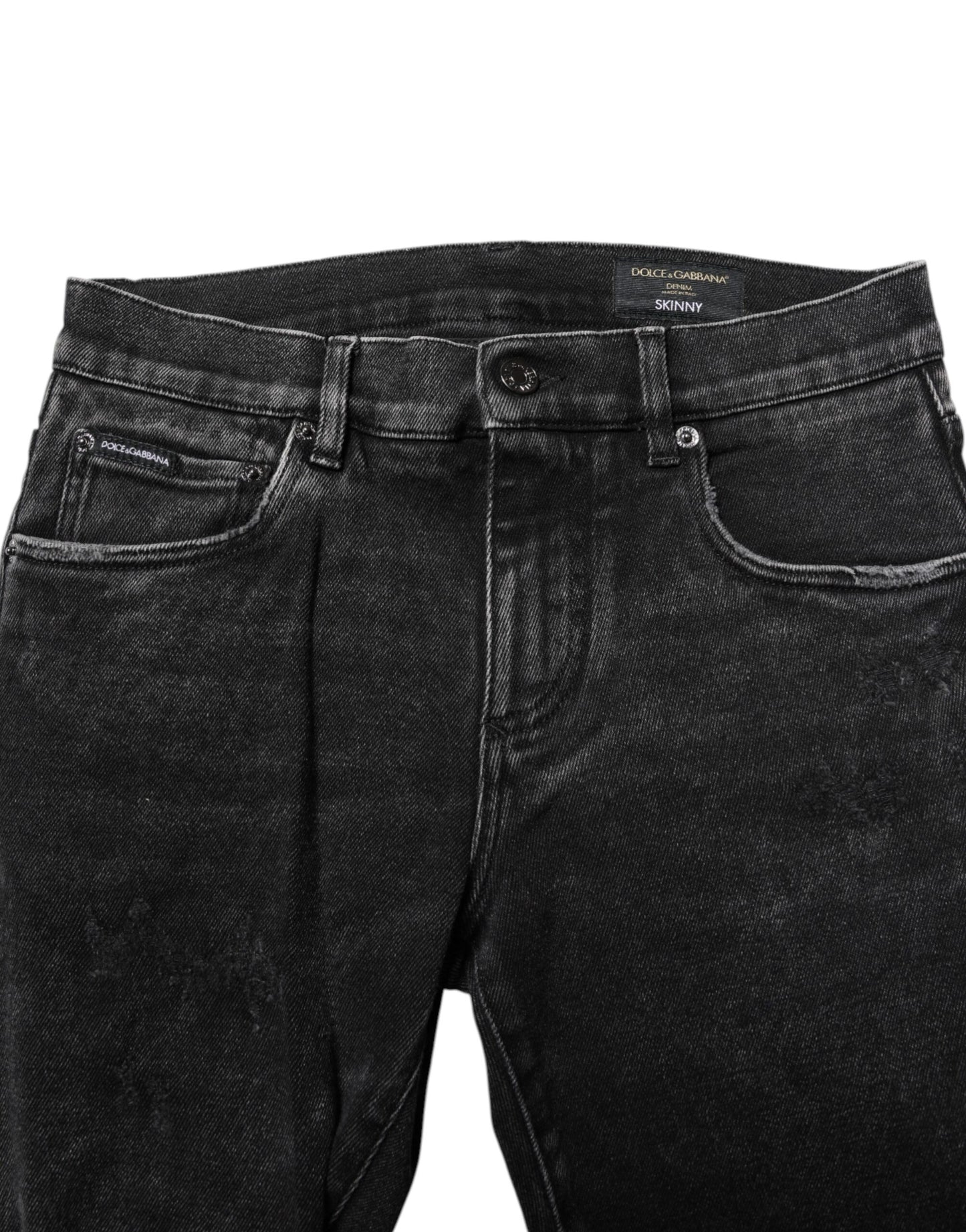 Dolce & Gabbana Schwarz Baumwolle Skinny Männer Denim Jeans