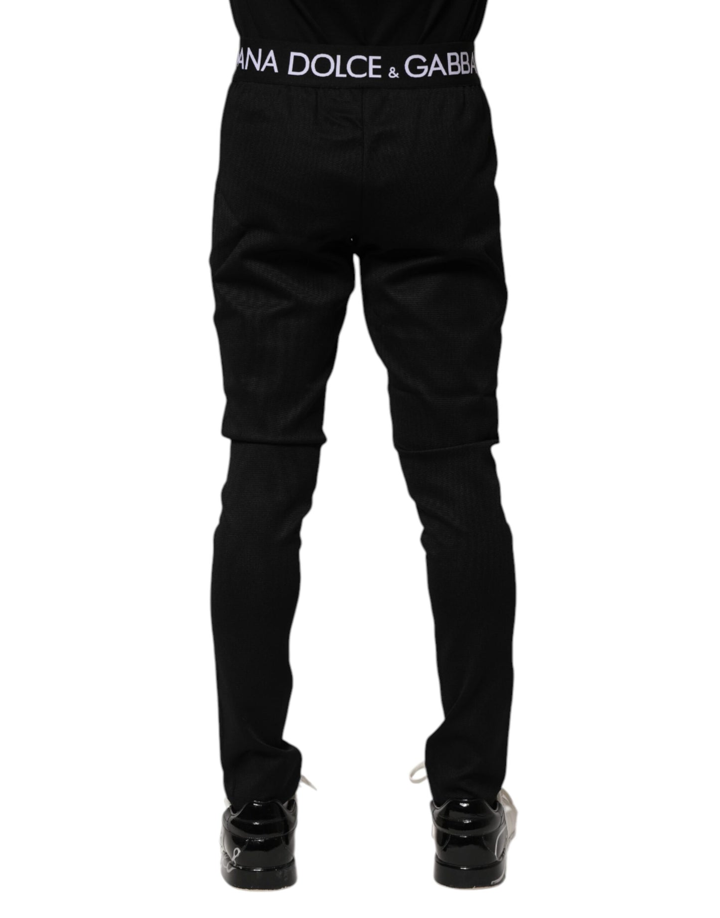 Dolce & Gabbana Schwarze Nylon-Skinny-Jogger-Hose für Männer