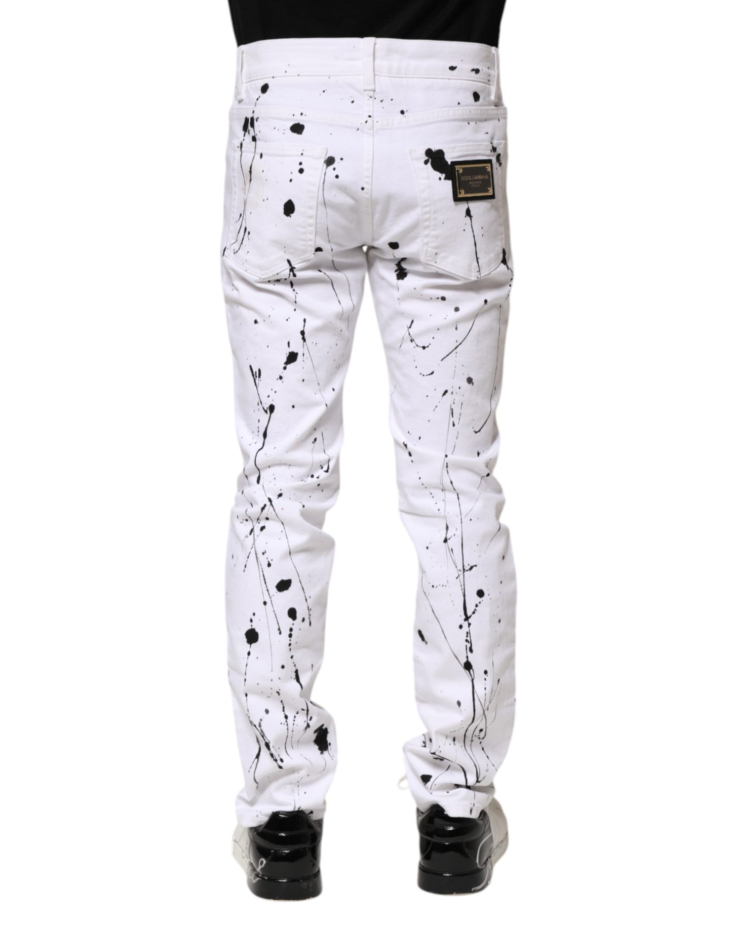 Dolce & Gabbana Weiße ColorSplash Skinny Denim Jeans