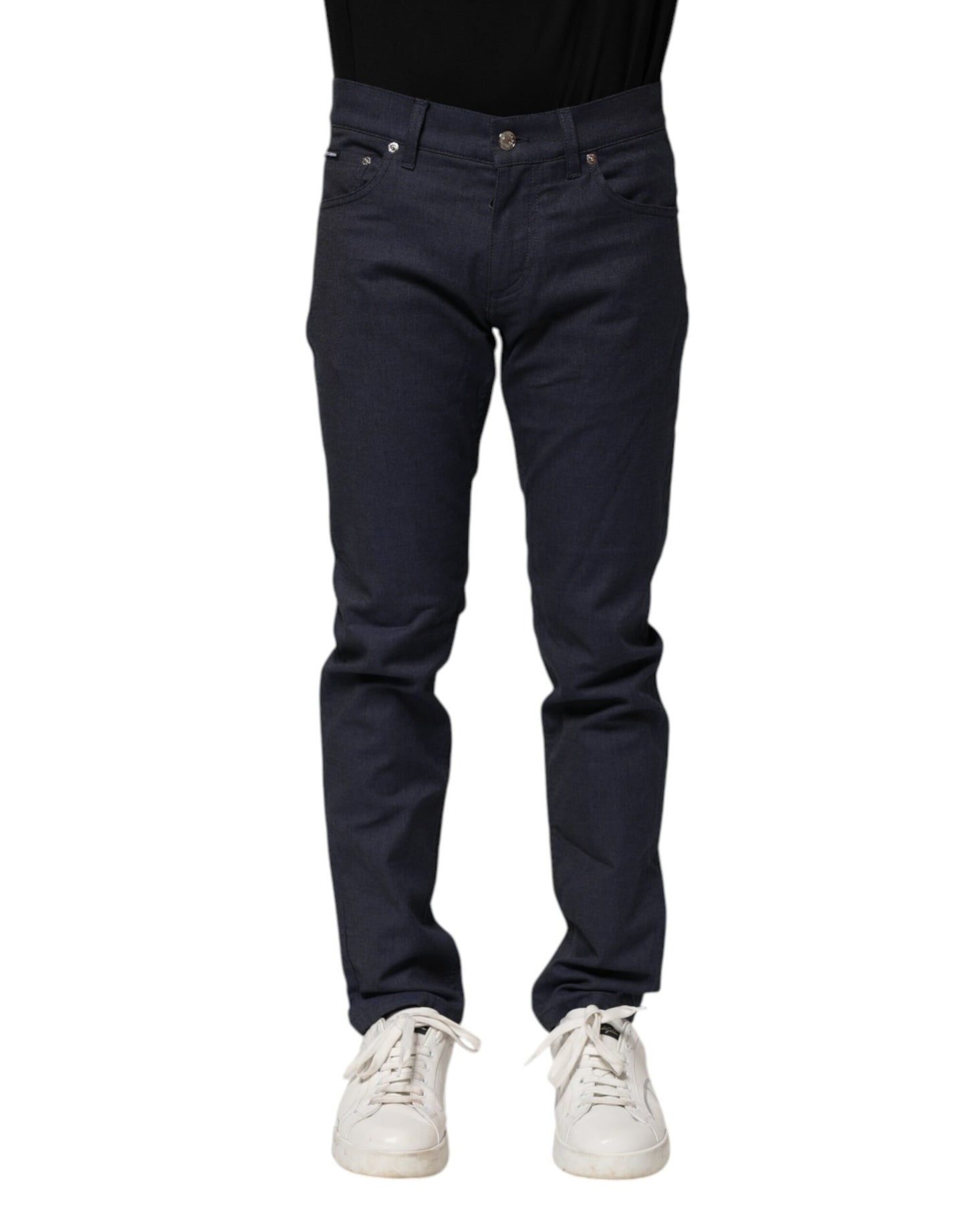 Dolce & Gabbana Dunkelblaue Skinny Denim Jeans aus Baumwolle