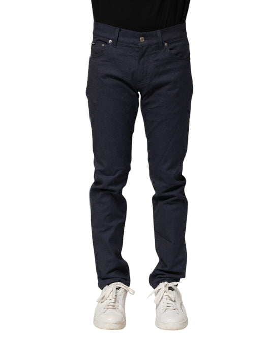 Dolce & Gabbana Dunkelblaue Skinny Denim Jeans aus Baumwolle