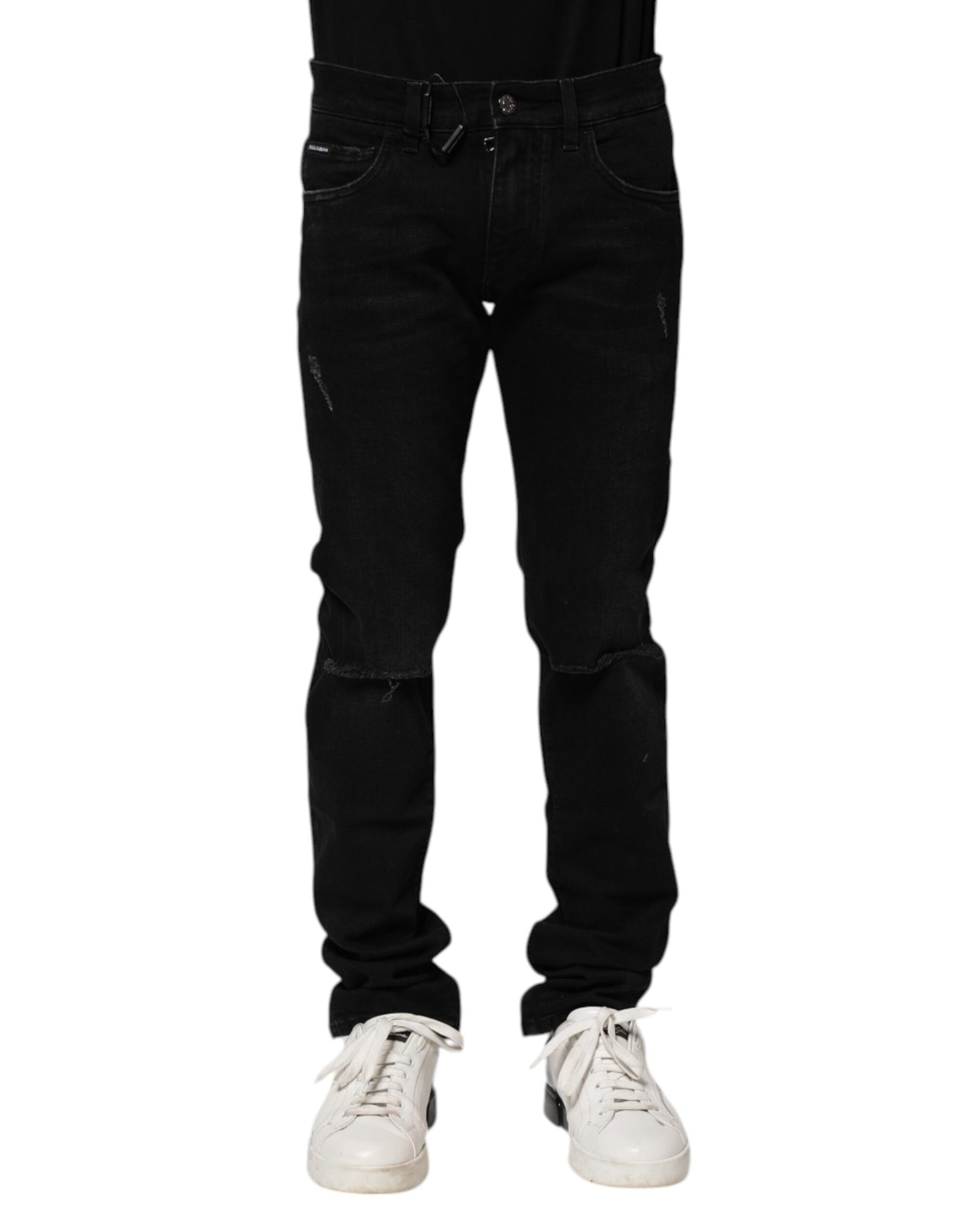 Dolce & Gabbana Schwarz Baumwolle Skinny Männer Denim Jeans