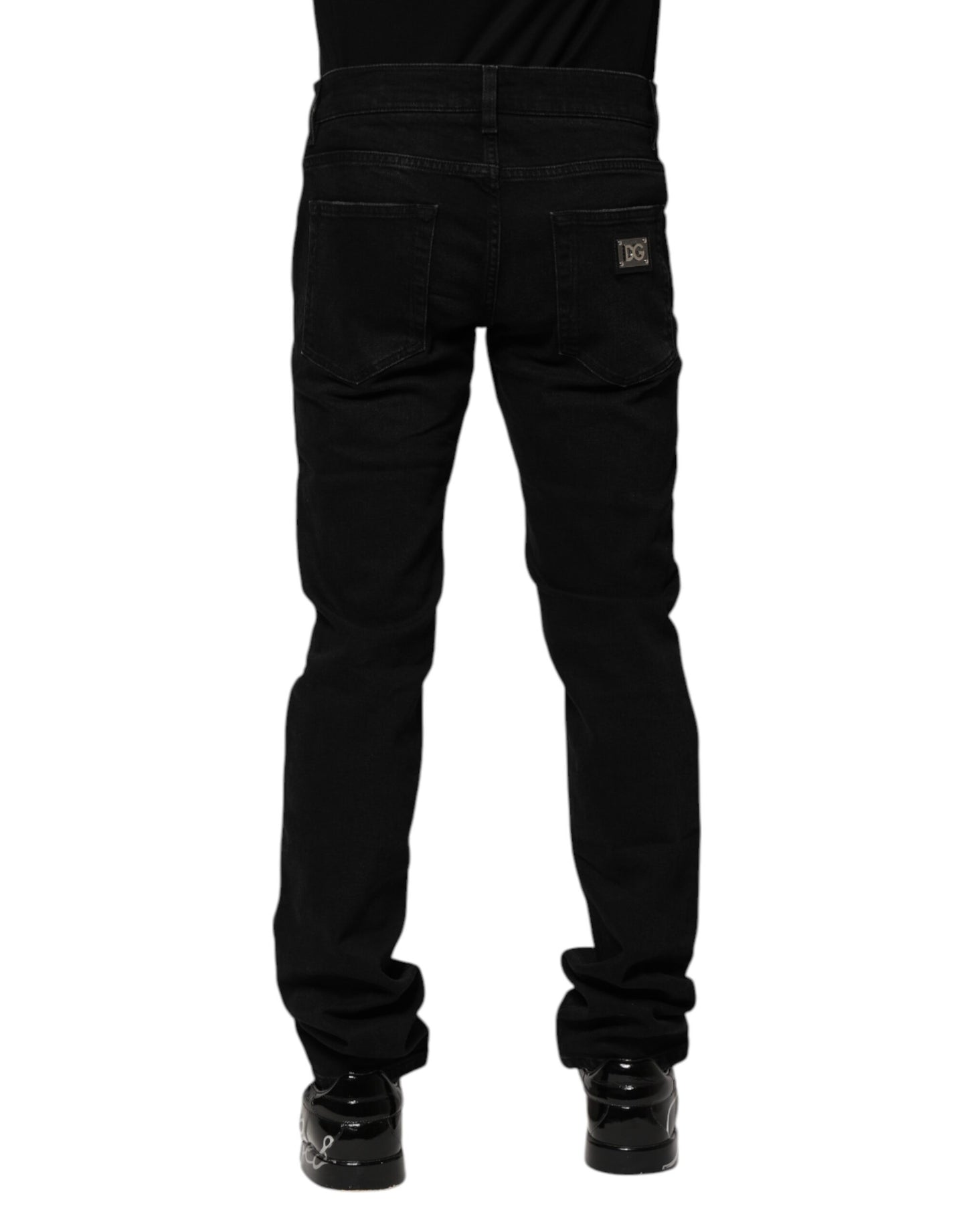Dolce & Gabbana Schwarz Baumwolle Skinny Männer Denim Jeans