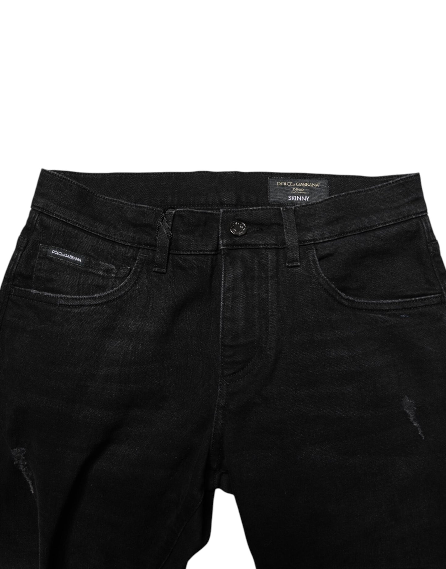 Dolce & Gabbana Schwarz Baumwolle Skinny Männer Denim Jeans
