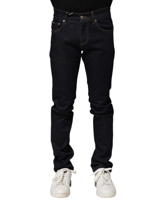 Dolce & Gabbana Schwarz Baumwolle Skinny Männer Denim Jeans