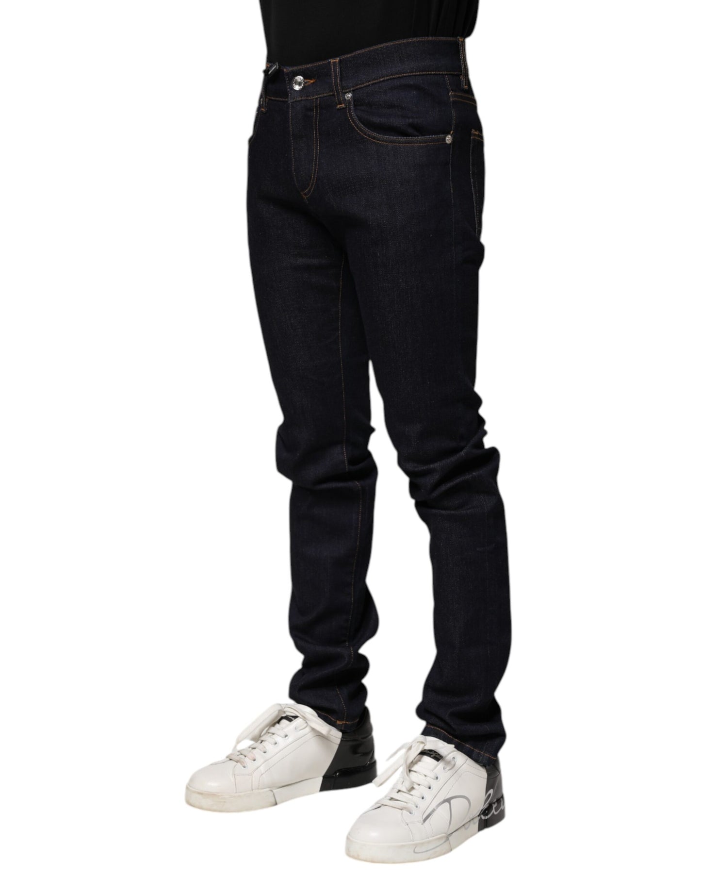 Dolce & Gabbana Schwarz Baumwolle Skinny Männer Denim Jeans