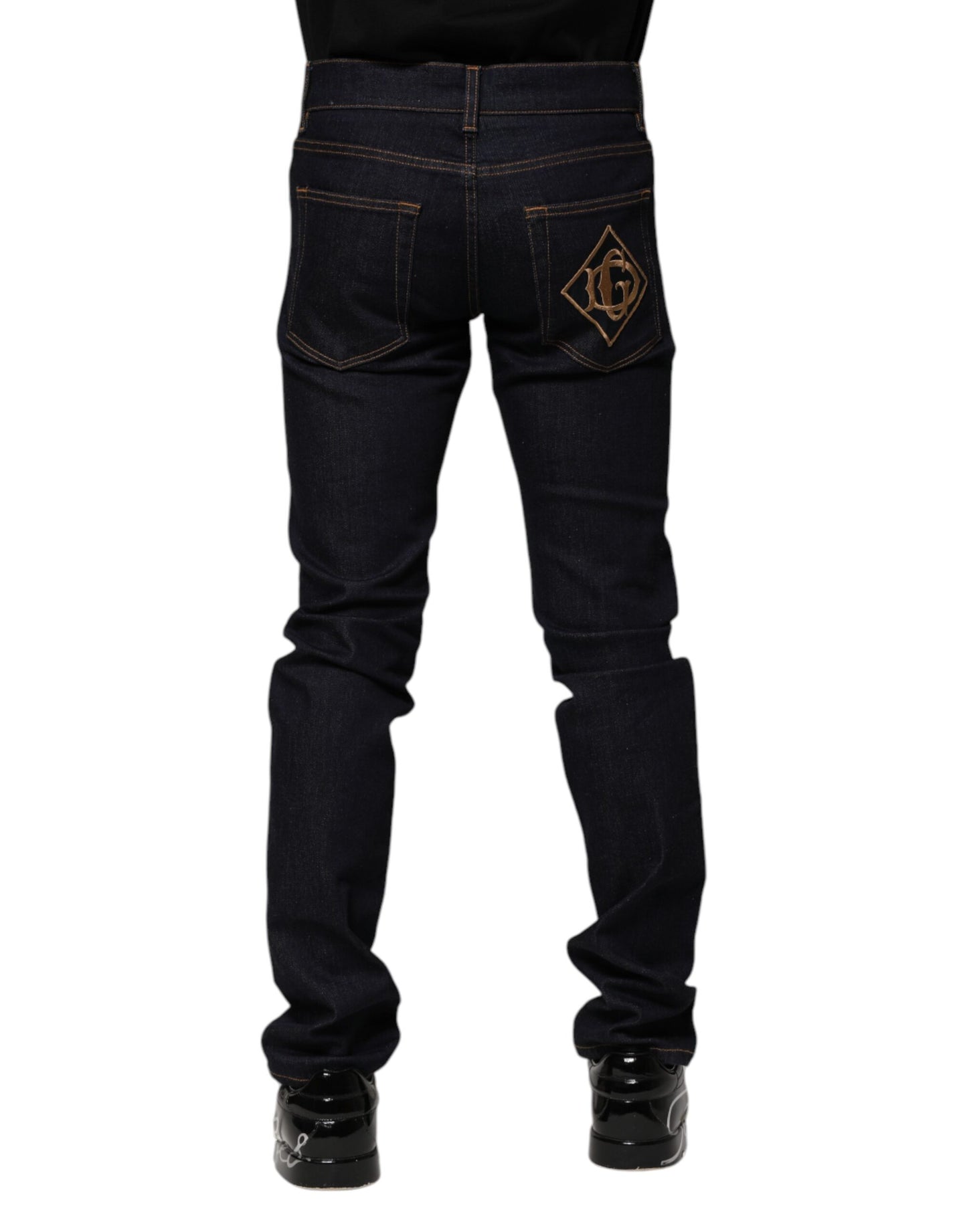 Dolce & Gabbana Schwarz Baumwolle Skinny Männer Denim Jeans