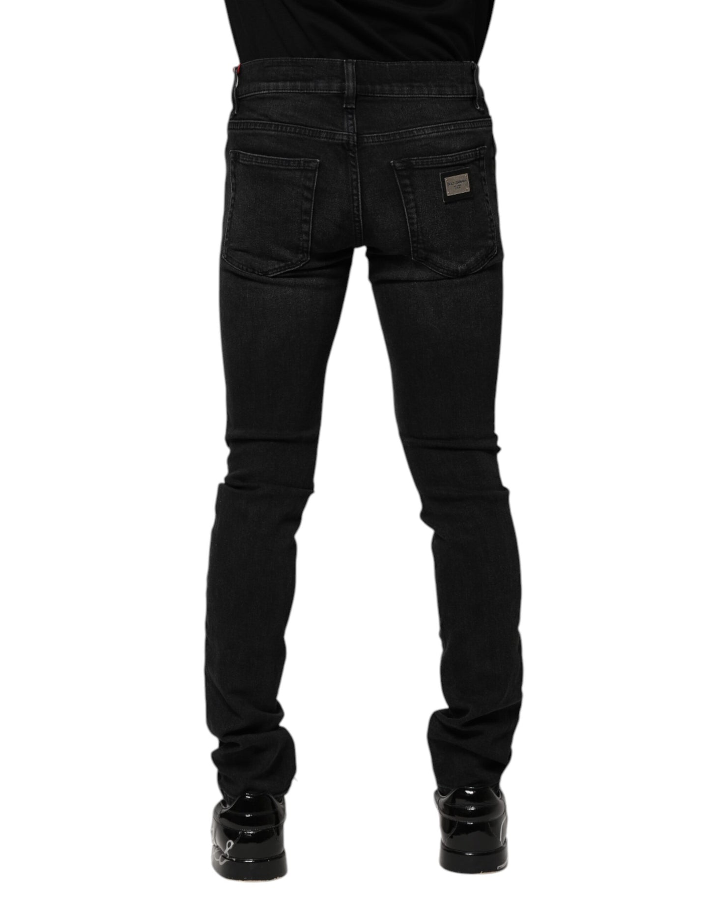 Dolce & Gabbana Schwarz Baumwolle Skinny Männer Denim Jeans