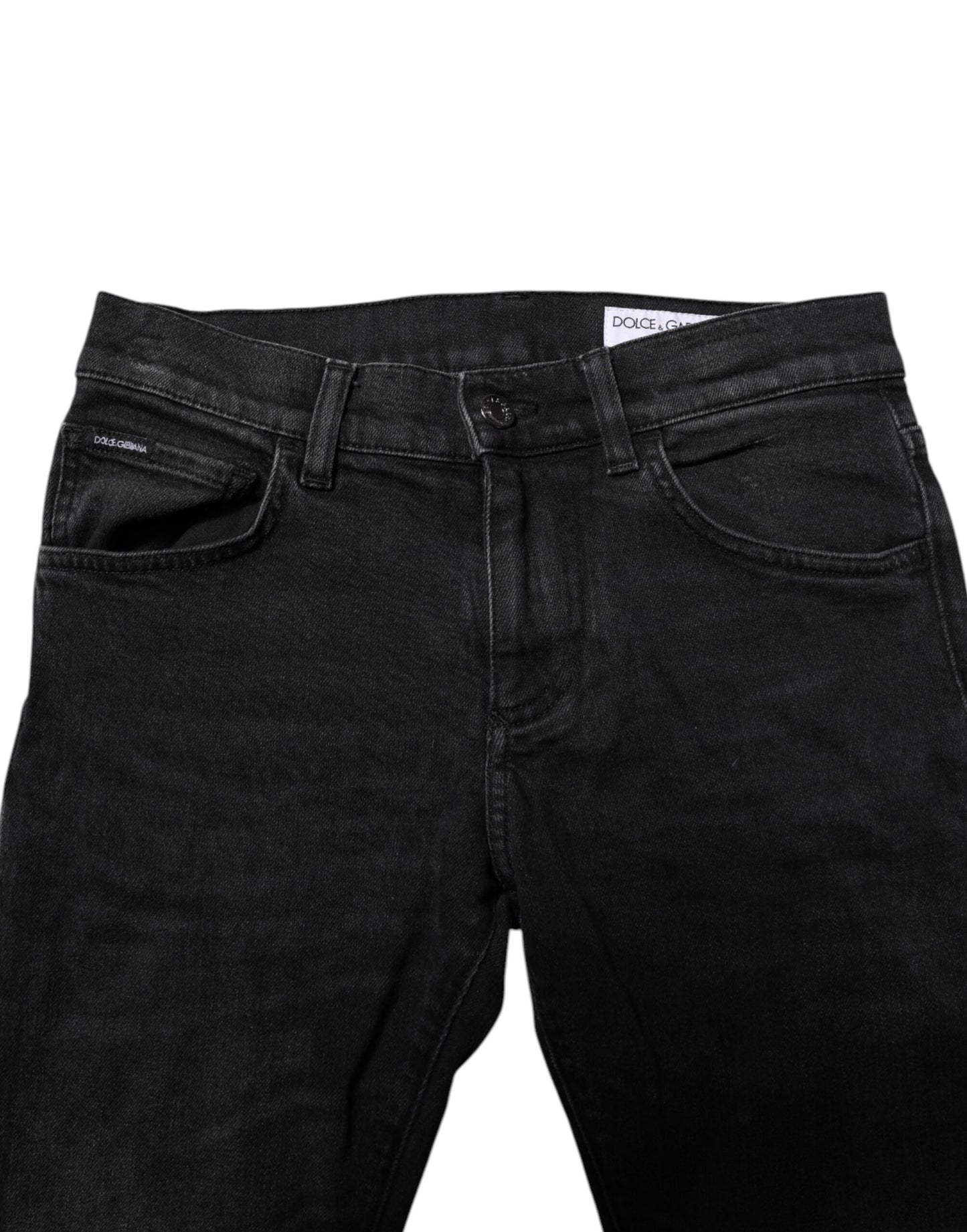 Dolce & Gabbana Schwarz Baumwolle Skinny Männer Denim Jeans