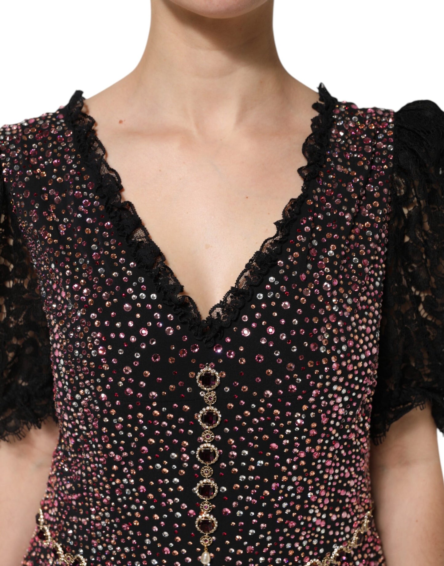 Dolce & Gabbana Multicolor Verziertes Meerjungfrauenkleid Kleid