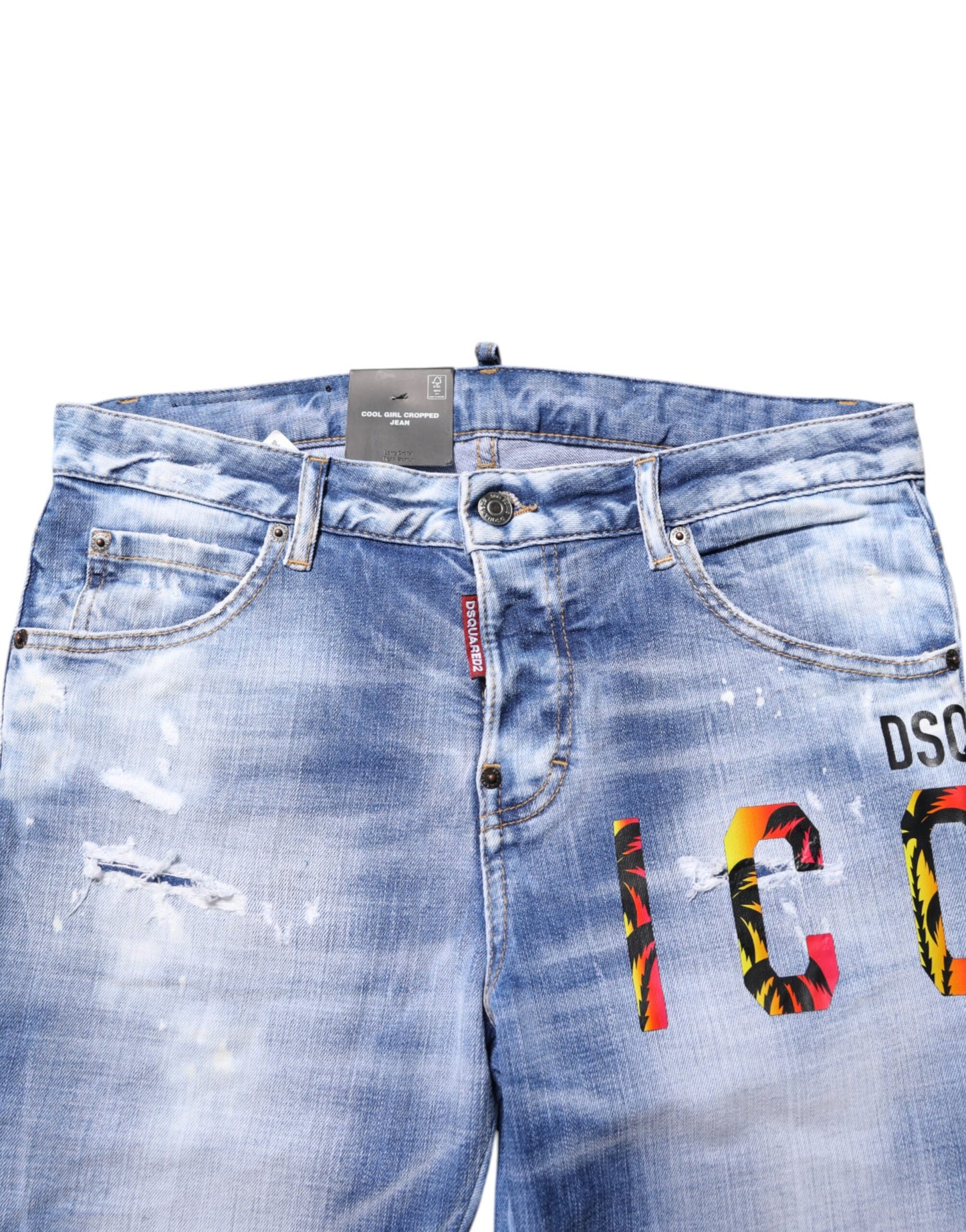 Dsquared² Blaue Skinny Denim-Jeans aus gewaschener Baumwolle mit mittlerer Taille