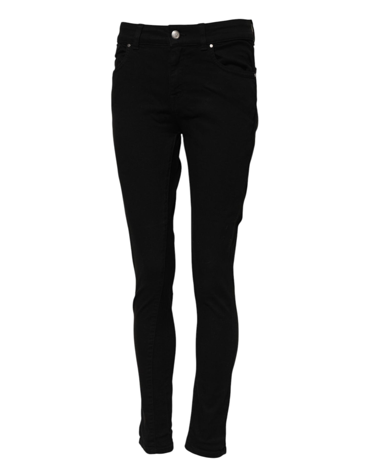 Dolce & Gabbana Schwarze Skinny Denim-Jeans mit mittlerer Taille aus Baumwolle