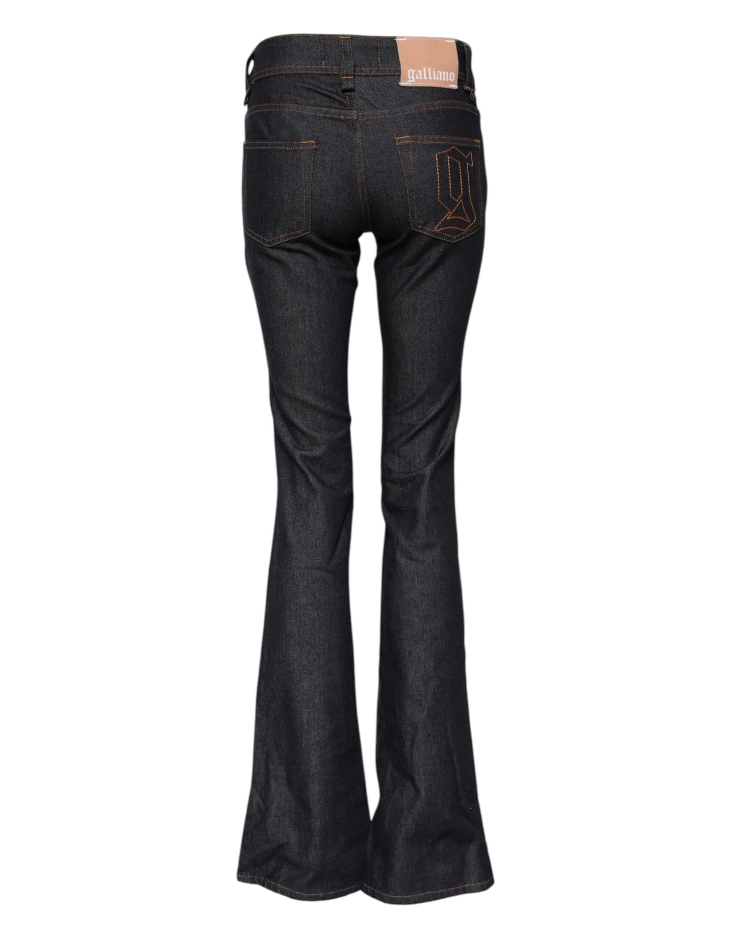 John Galliano Blaue Denim-Jeans mit breiter Taille und weitem Bein aus Baumwolle