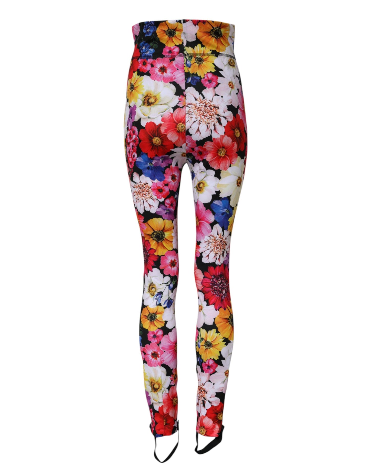 Dolce & Gabbana Multicolor Floral Leggings mit hoher Taille Hose
