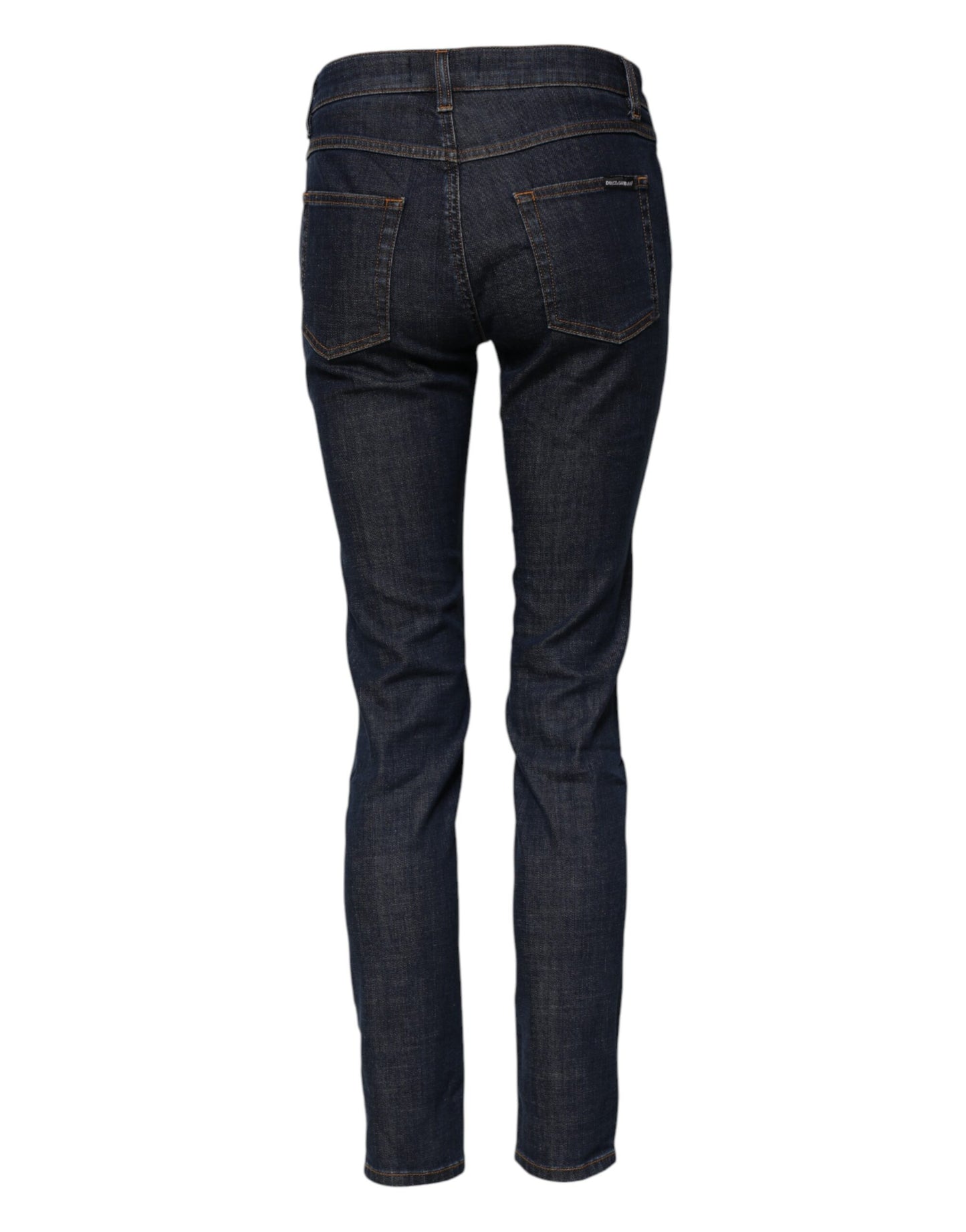 Dolce & Gabbana Blaue Skinny Denim-Jeans mit mittlerer Taille aus Baumwolle
