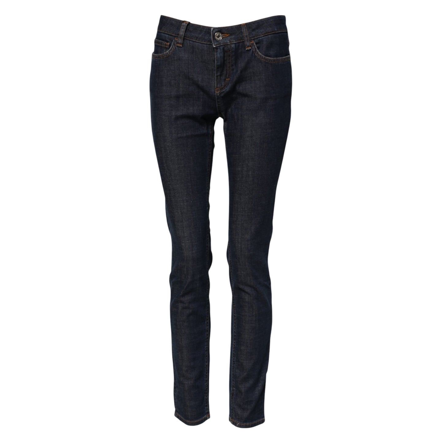 Dolce & Gabbana Blaue Skinny Denim-Jeans mit mittlerer Taille aus Baumwolle
