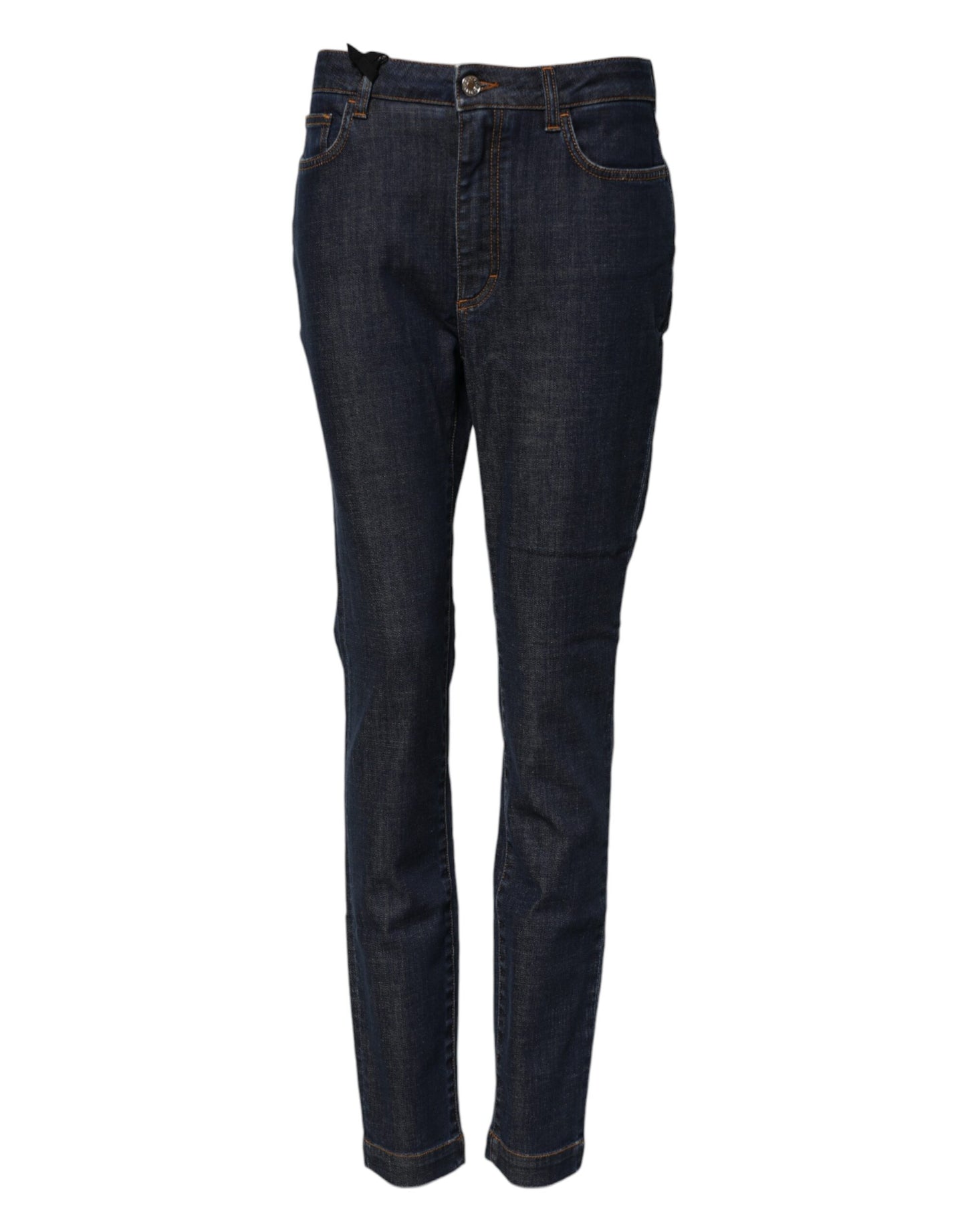 Dolce & Gabbana Blaue Queen Patch AUDREY Mid Waist Denim Jeans