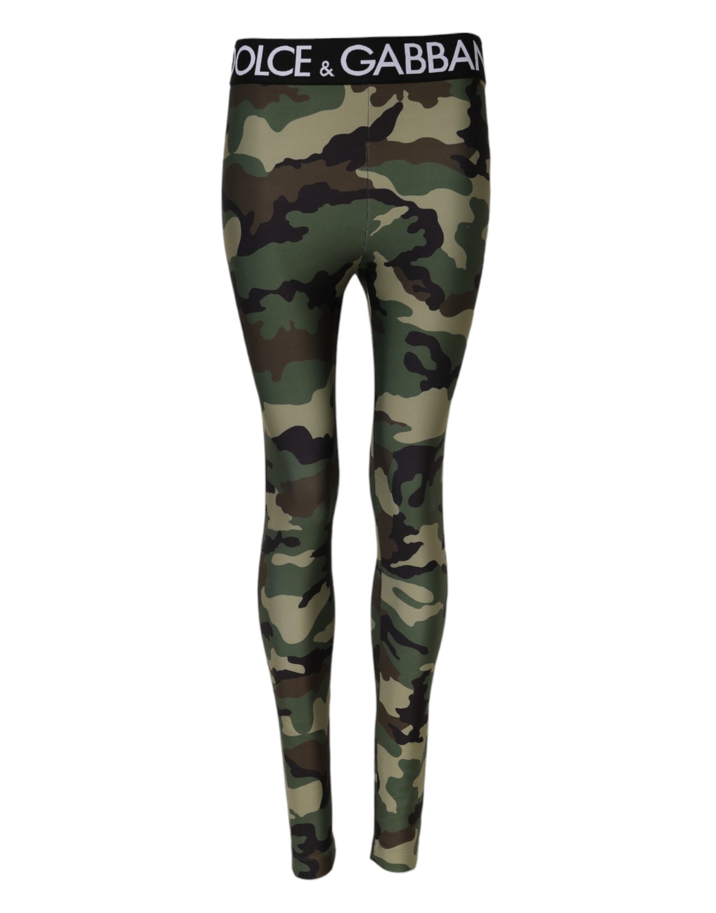 Dolce & Gabbana Multicolor Camouflage DG Taille Leggings Hose
