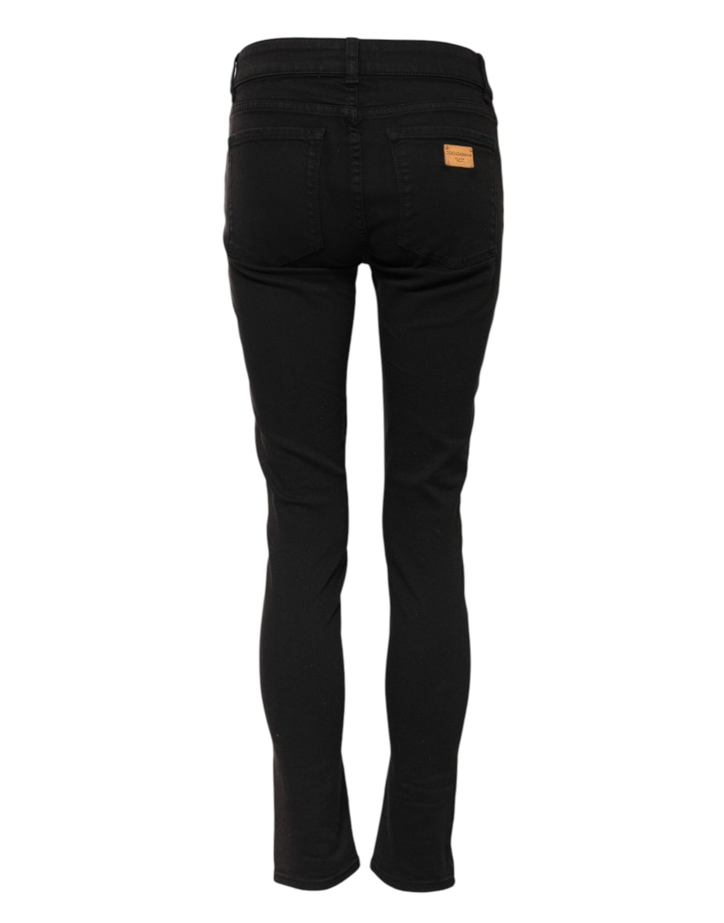 Dolce & Gabbana Schwarze Skinny Denim-Jeans mit mittlerer Taille aus Baumwolle