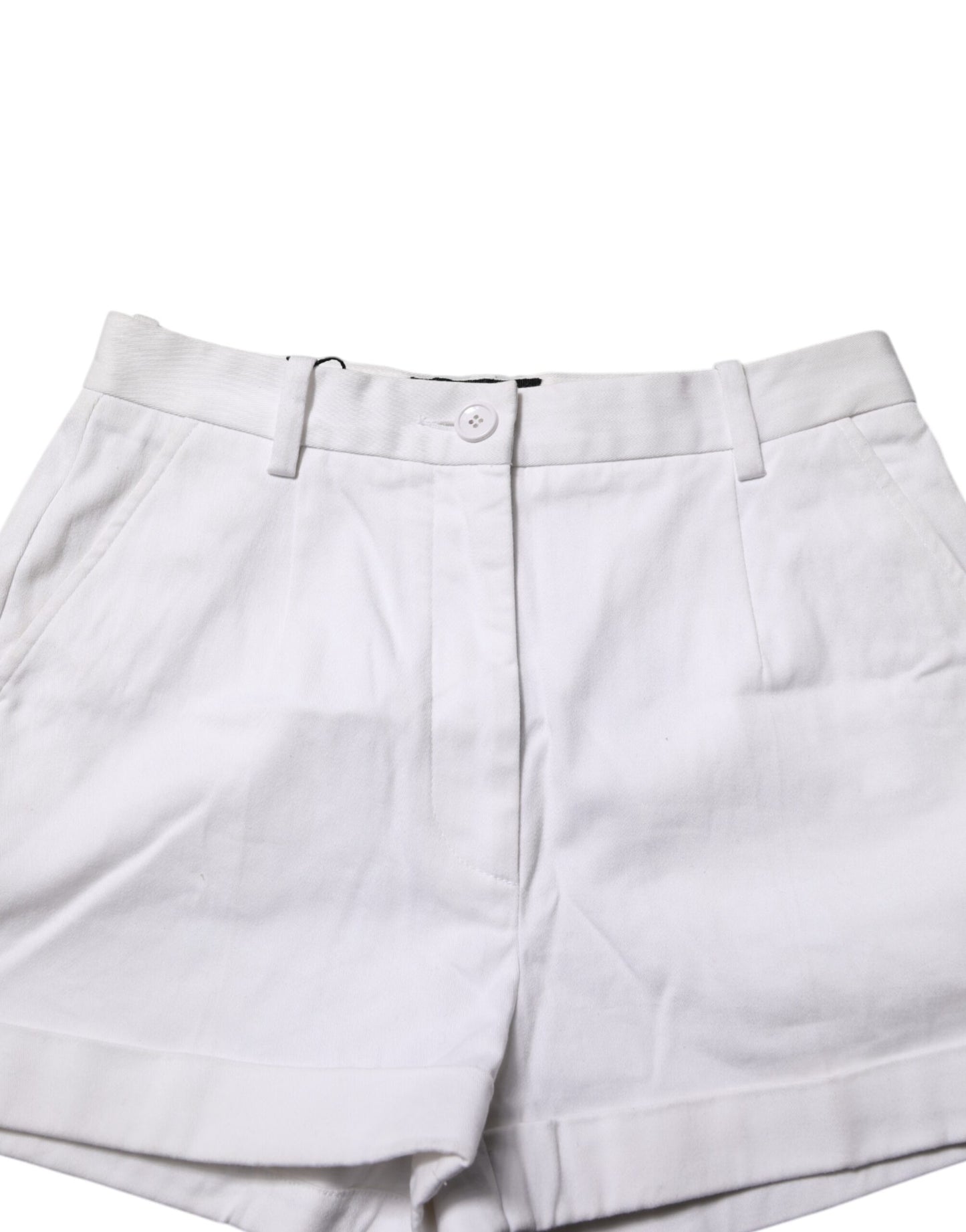 Dolce & Gabbana Weiße Bermuda-Shorts aus Baumwolle mit mittlerer Taille für Frauen